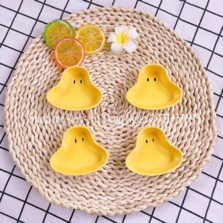 Đĩa sứ hình vịt vàng mini cho bé ăn dặm kiểu Nhật