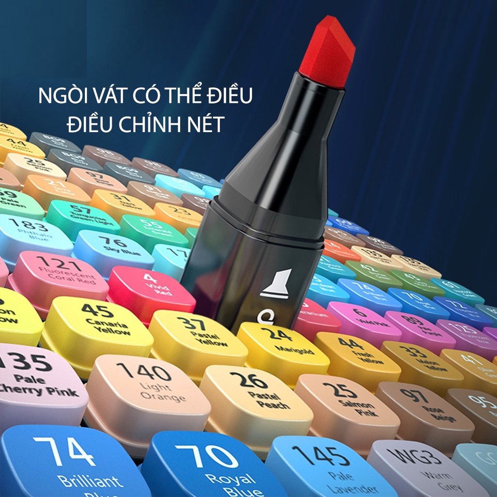 Bút Dạ Nước 2 Đầu Deli Cao Cấp Chính Hãng Kèm Túi Vải + Đế - 24/30/60/80 màu mã 7086