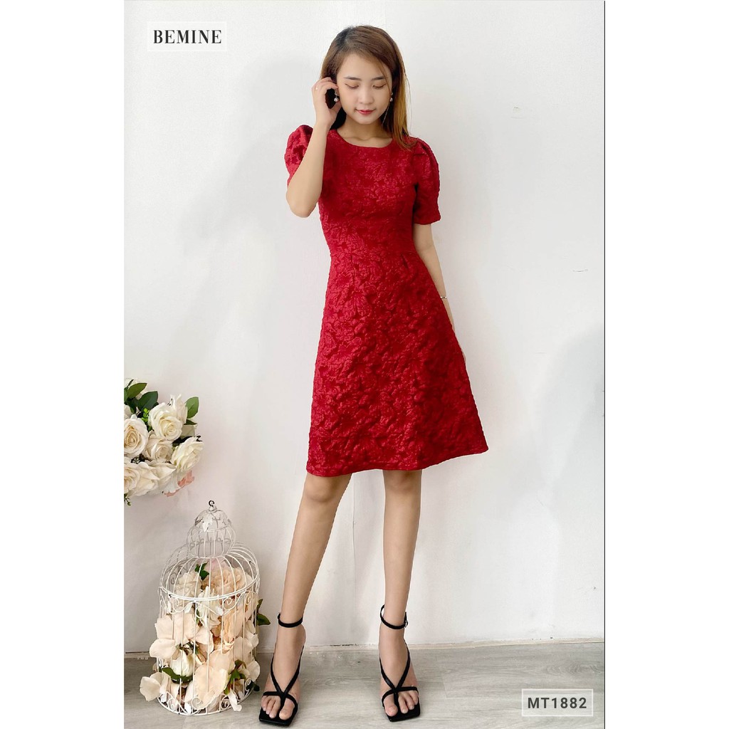 Đầm thanh lịch tay bồng ly eo BEMINE MT1882DO | BigBuy360 - bigbuy360.vn