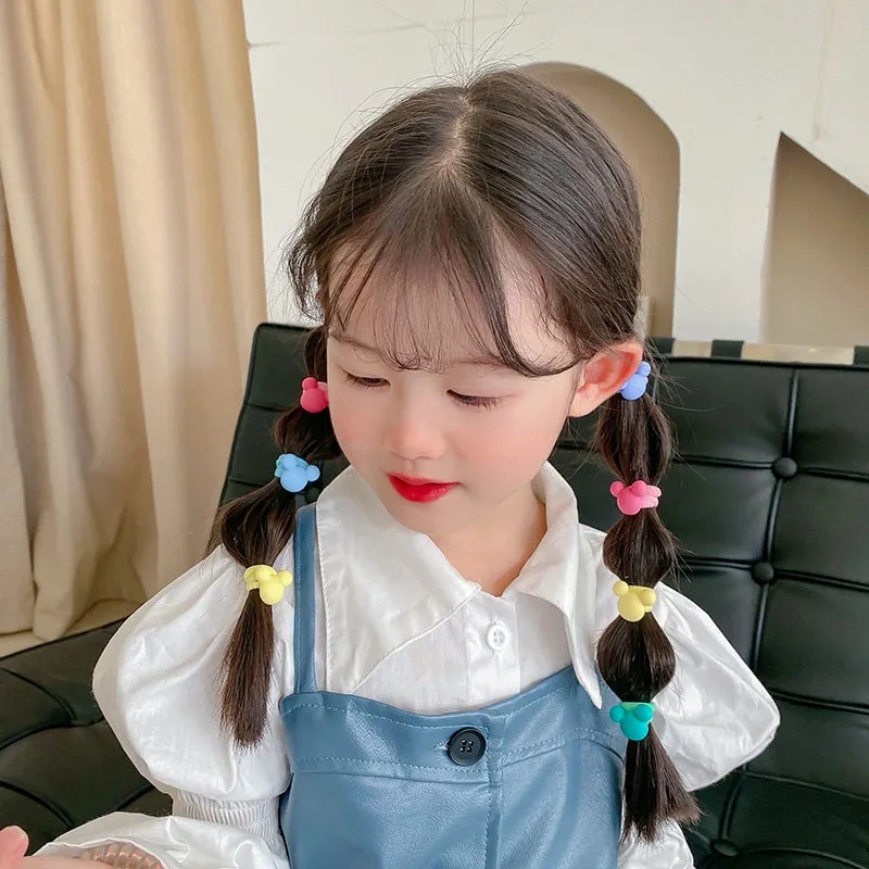 PVN48570 Set 10 Dây Cột Tóc Co Giãn Hình Trái Tim Nhỏ Dễ Thương Cho Bé Gái Giá Rẻ