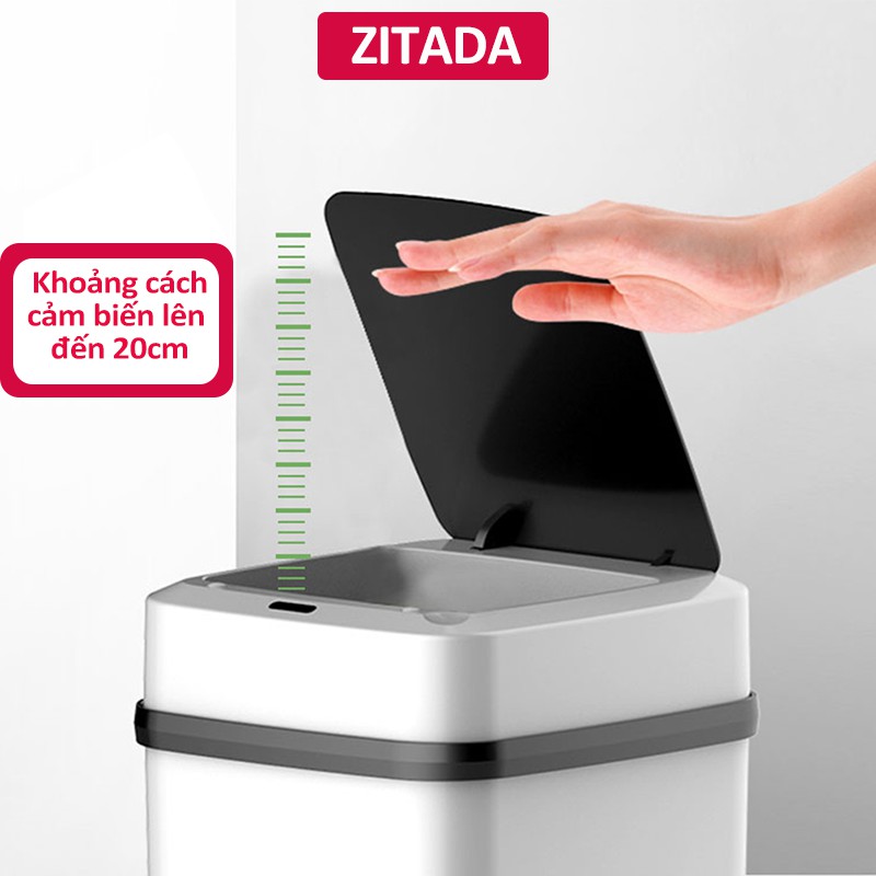 Thùng rác thông minh cảm ứng tự động cảm biến ánh sáng Zitada cho phòng khách, phòng ngủ, vệ sinh, văn phòng  13 lít