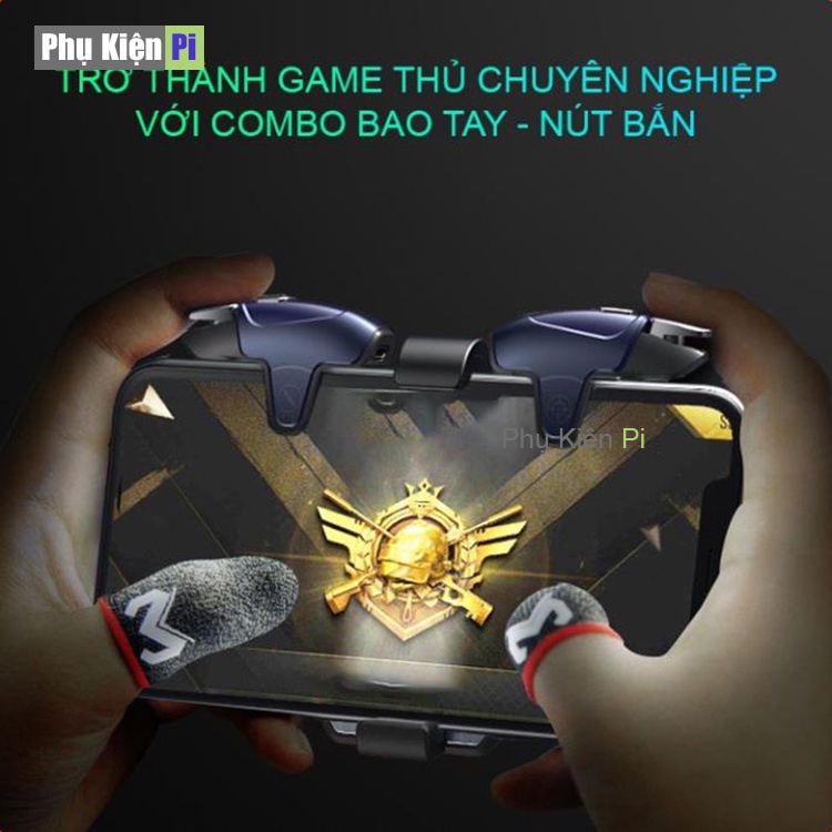 Găng tay chơi game MEMO dành cho điện thoại sợi carbon cảm ứng nhạy cho game PUBG FF Tốc Chiến Liên Quân mobile 4.9