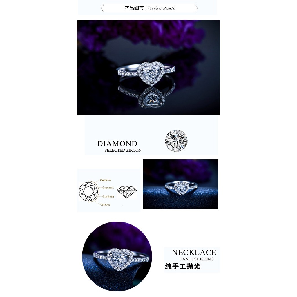 Nhẫn Trang Sức Đính Đá Nhân Tạo Kiểu Dáng Sang Trọng Cho Nữ