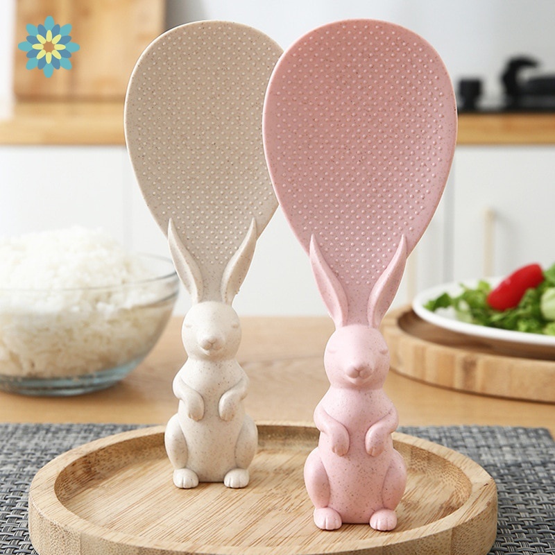 Muỗng xới cơm chống dính thiết kế đục lỗ hình thỏ dễ thương tiện dụng cho nhà bếp