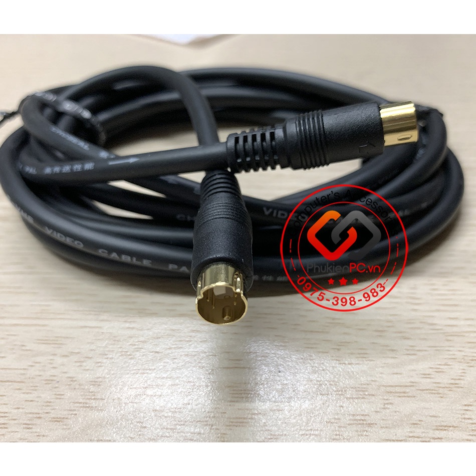 Dây cáp S-Video sang S-video dài 3M chuyên dùng cho máy siêu âm, nội soi. Cáp đầu tròn 4 chân kết nối 2 chiều SVideo