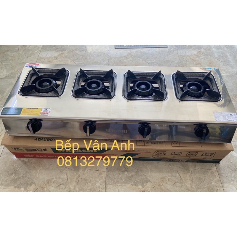 Bếp Gas 4 Lò Mỳ cay - Bếp Mỳ Cay bánh xèo INox 4 cửa - Bếp Cơm Niêu