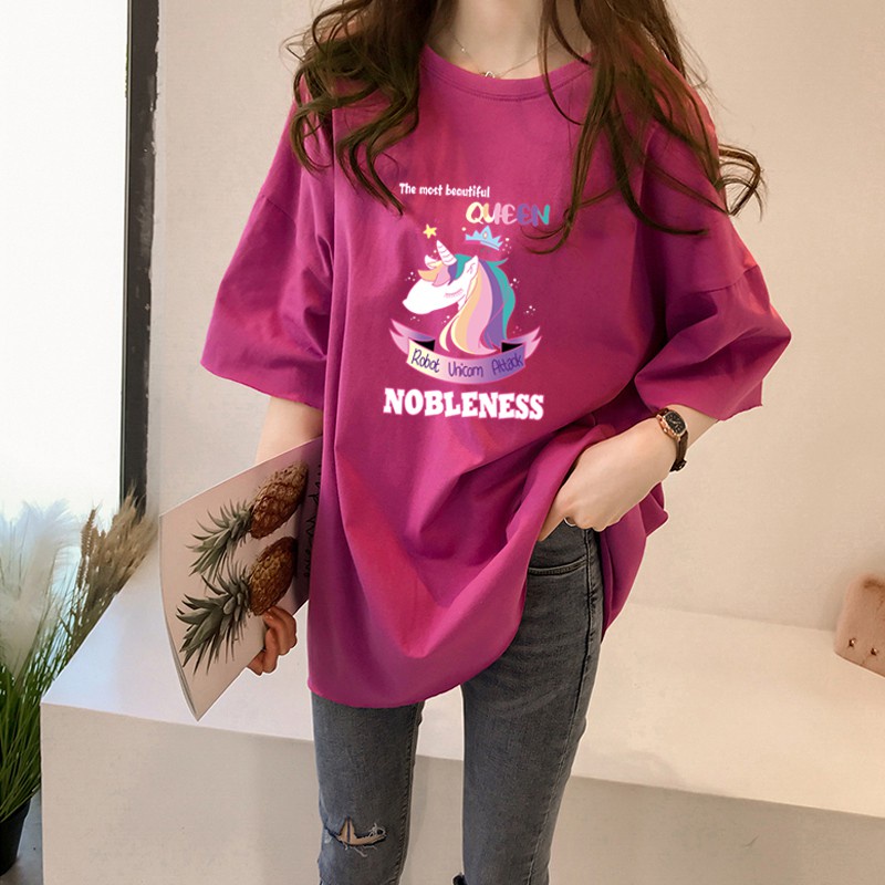 NRVP Áo Thun Tay Ngắn Dáng Rộng In Họa Tiết Thời Trang Mùa Hè Hàn Quốc Mới 2021