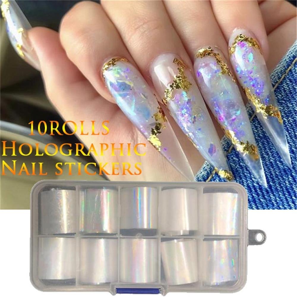 [Hàng mới về] Nhãn dán trang trí móng họa tiết hoa bông tuyết bầu trời sao