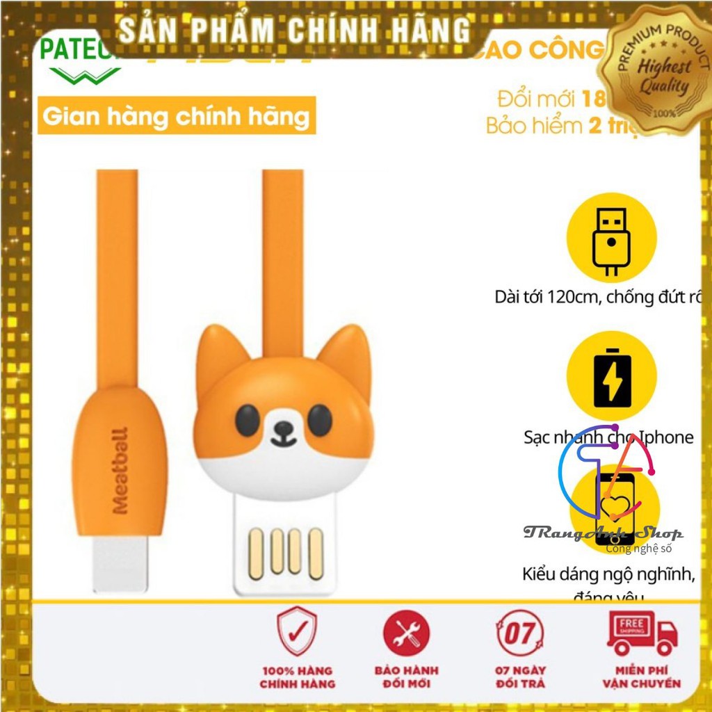 [ FREE SHIP ] Cáp Pisen Meatball Lightning 1.2M - Hàng chính hãng