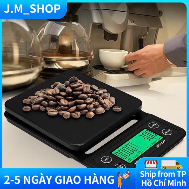 【Miễn phí 1 đôi pin AA+và khay cao su trừ bì】Cân tiểu li điện tử cao cấp 5kg/3kg LED Cân điện tử nhà bếp mini có đếm giờ