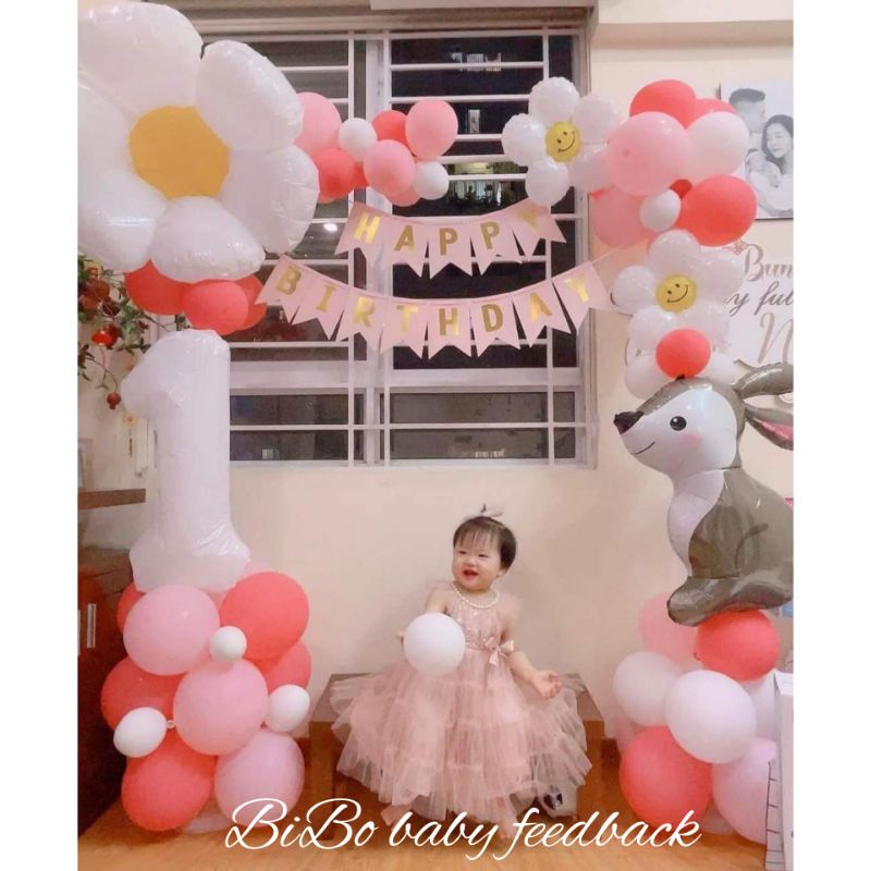 Bóng hình hoa cúc daisy trang trí sinh nhật mẫu Hàn Quốc