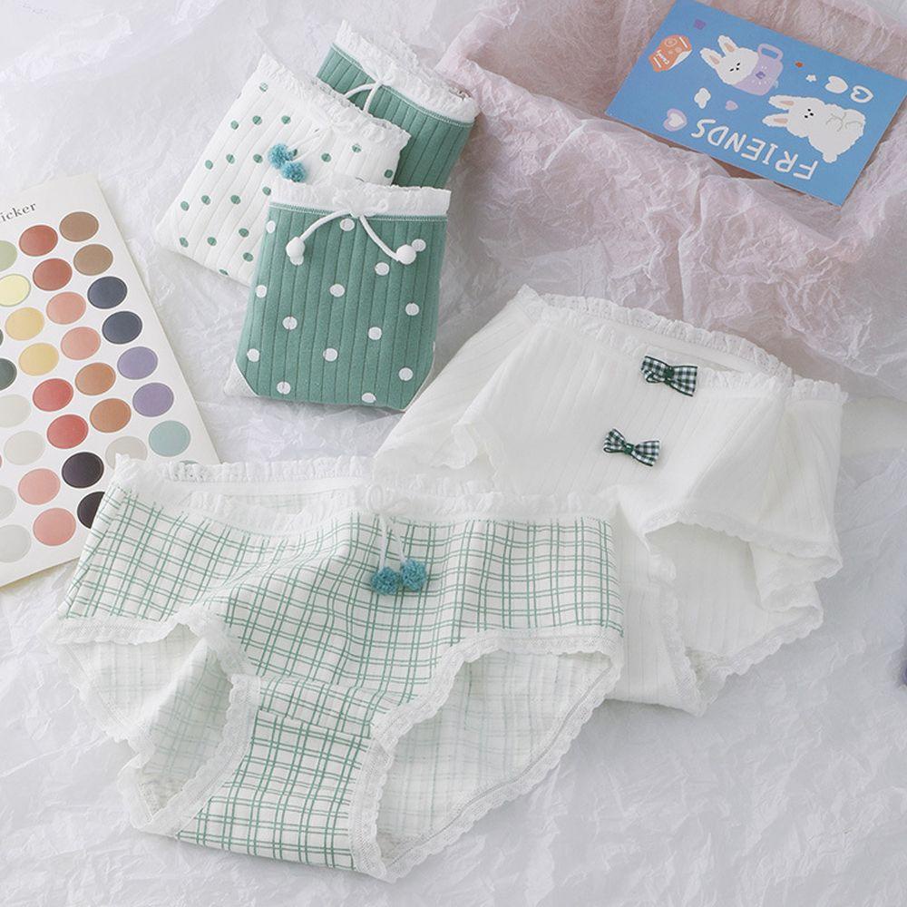 Quần Lót Cotton Thoáng Khí In Họa Tiết Chiếc Lá / Trái Tim Xinh Xắn Cho Nữ