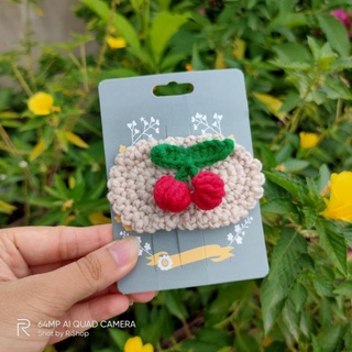 Kẹp Tóc Handmade Bằng Len Cherry