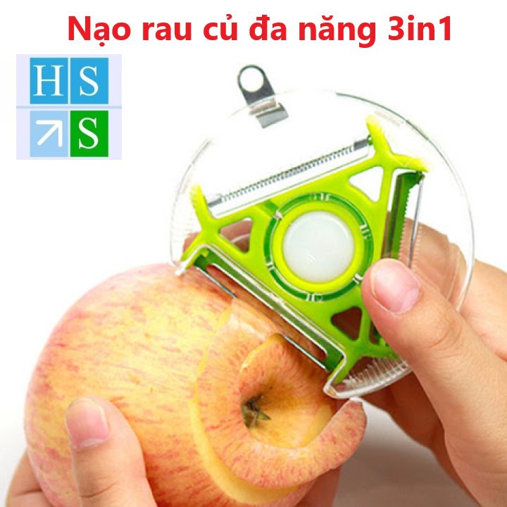 Dụng cụ gọt nạo bào sợi củ quả đa năng 3 in 1 (Giao mầu ngẫu nhiên) , nạo tròn xoay đa năng