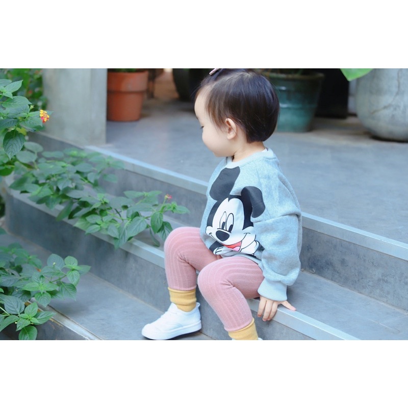 Áo nỉ hoodie trẻ em BATALA KIDS, áo nỉ cho bé trai bé gái in hình mickey dày dặn 1-6 tuổi