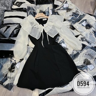 Bigsize Đầm phối tay voan D594