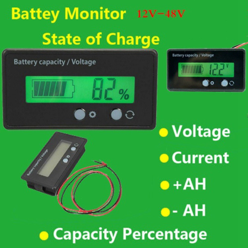 Thiết Bị Kiểm Tra Dung Lượng Pin 12 / 24 / 36v / 48v Màn Hình Lcd Nhiều Màu Sắc Kèm Dây Cáp