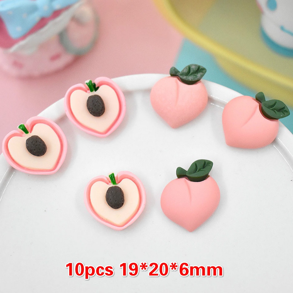 10 quả đào bằng nhựa resin dễ thương trang trí điện thoại đa năng