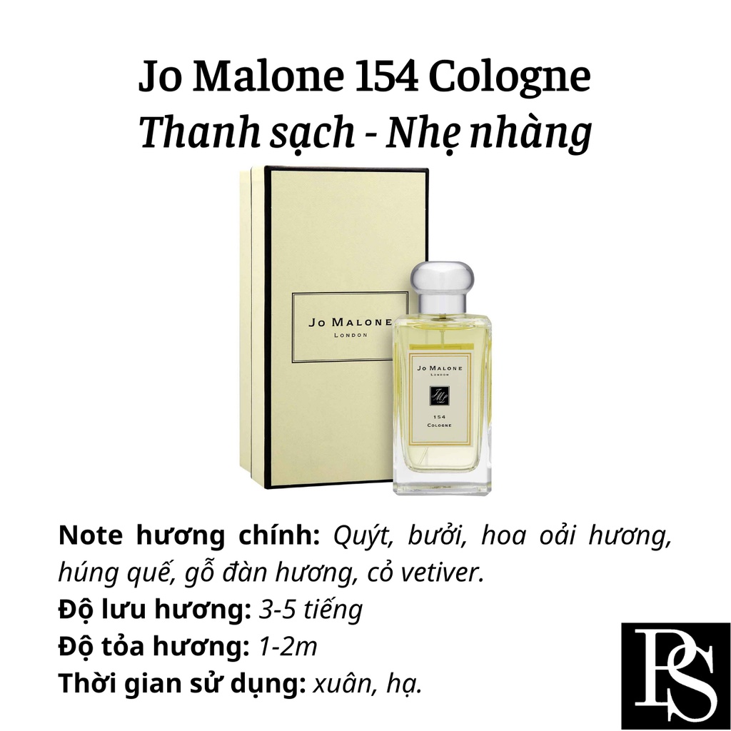 Nước hoa Unisex Jo Malone 154 nhẹ nhàng, thư thái