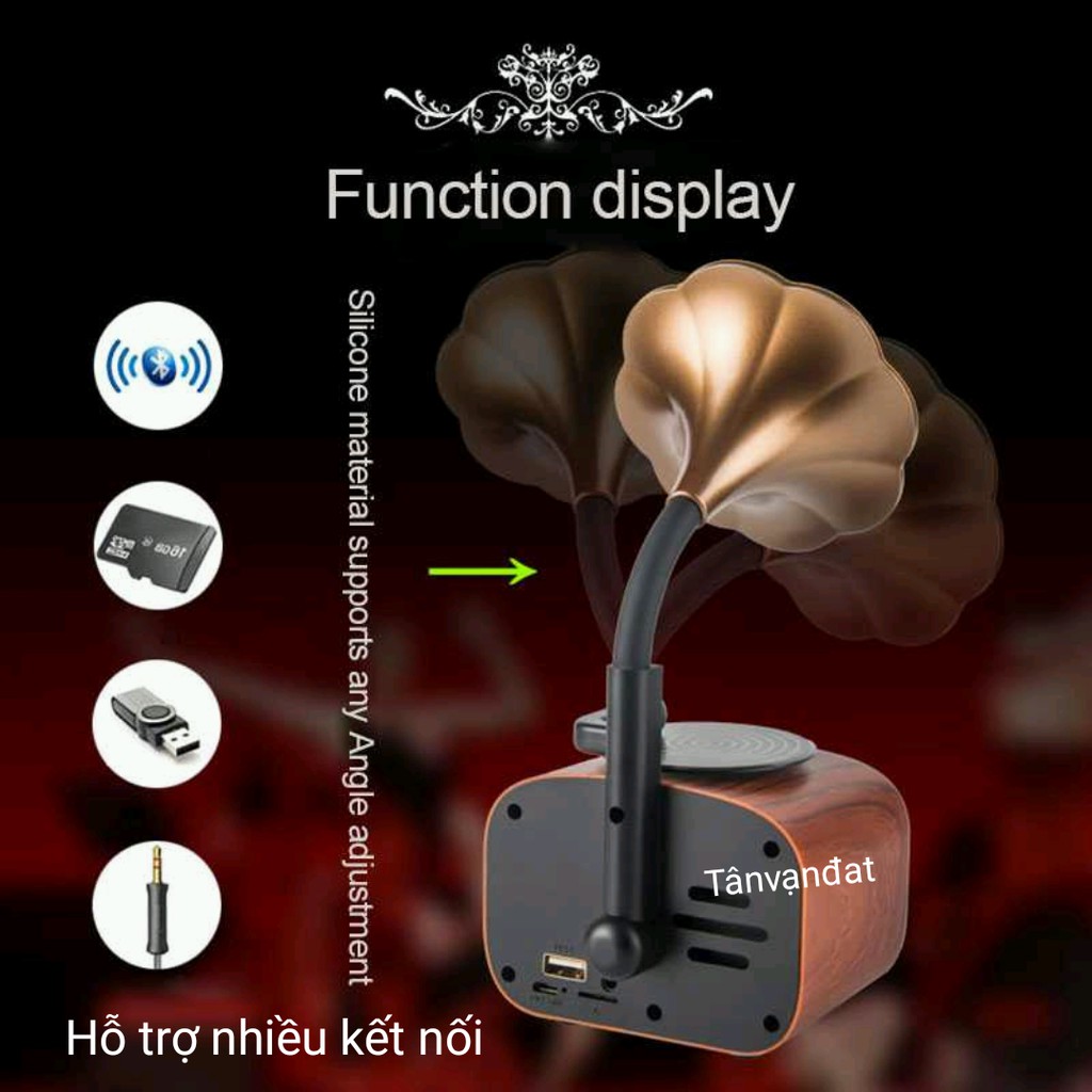 Loa bluetooth AS-90 thông minh, đa kết nối Buetooth, FM cổ điển vỏ nhựa ABS giả gỗ siêu bền chống cháy