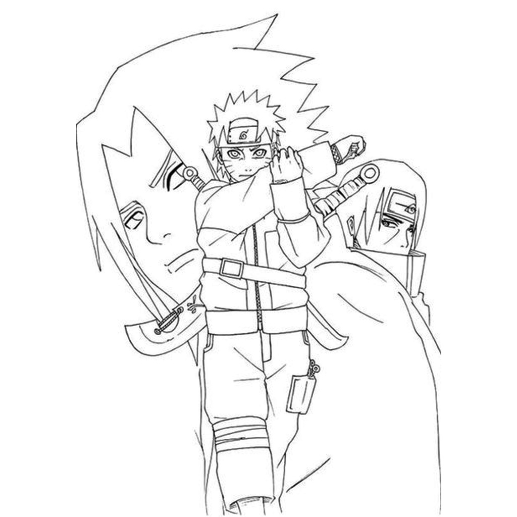 Bộ Tranh tô màu, màu nước NARUTO cho bé tập sáng tạo