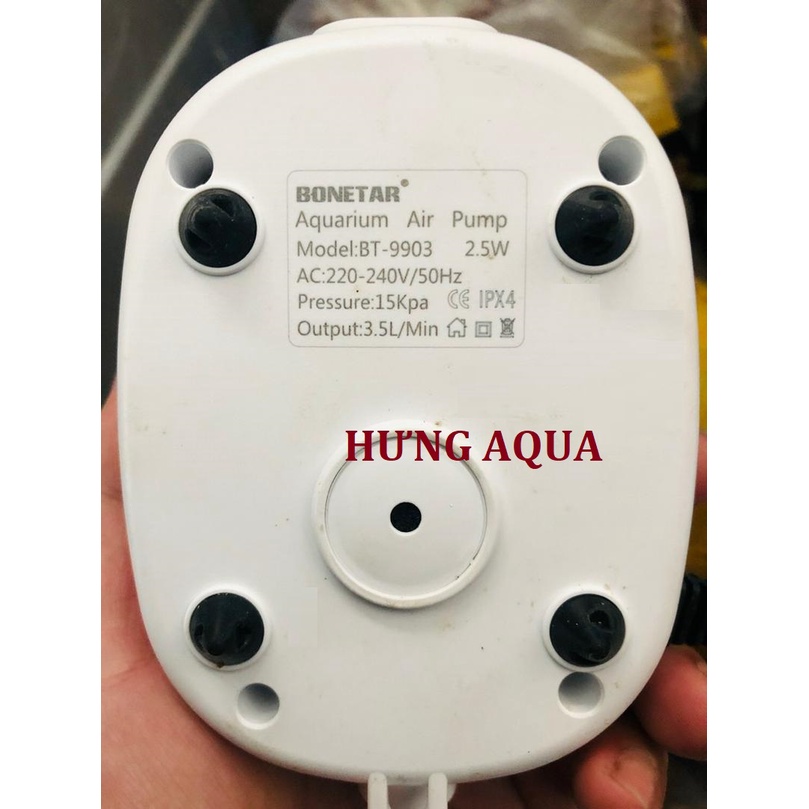Máy sủi oxy, sủi oxy bể cá Bonetar BT-9903 1 vòi và BT-9905 2 vòi hàng cao cấp siêu êm (chính hãng)