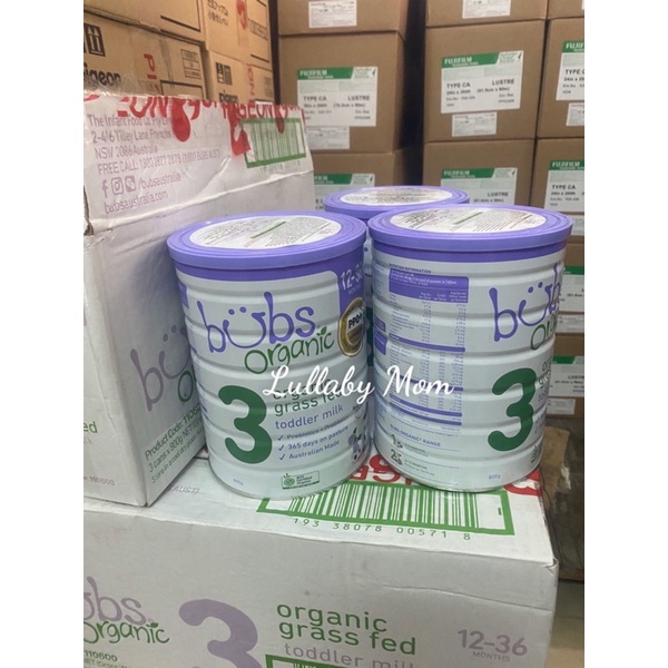 sữa bột Bubs Organic Úc đủ số cho bé 800g
