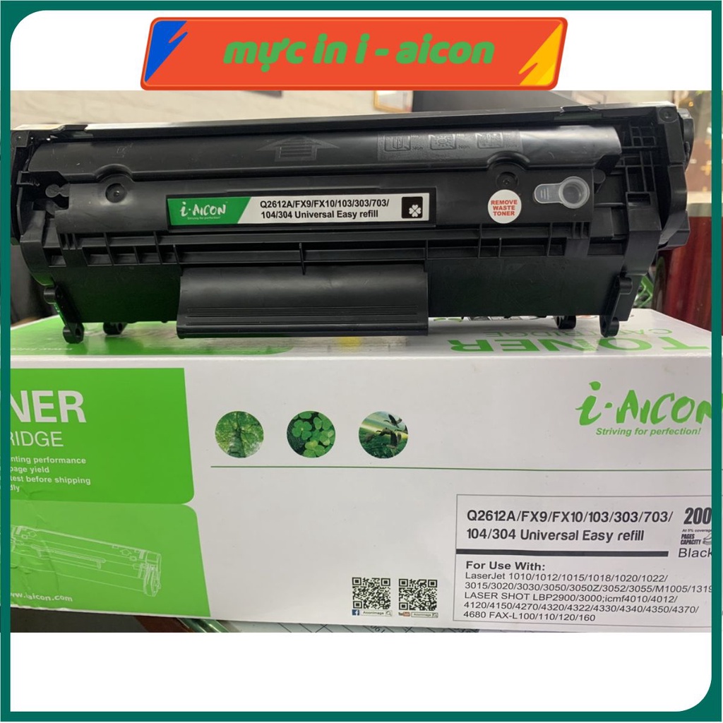 hộp mực máy in canon 2900 chính hãng i-aicon có lỗ đổ mực bảo hành 1 đổi 1