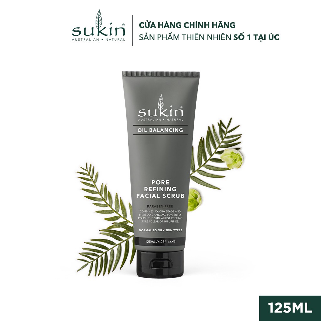 Kem Làm Sạch Tế Bào Chết Cân Bằng Dầu Sukin Oil Balancing Pore Refining Facial Scrub 125ml