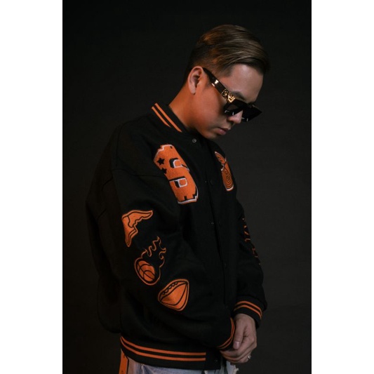 Áo khoác Varsity O.B Đen CHẤT LIỆU DẠ TOÀN ÁO PHONG CÁCH UNISEX