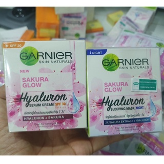 Có Video! Exp:07/2026💯CHÍNH HÃNG💯Combo[Kem] Ngày và Đêm dưỡng trắng da (Garnier Sakura White) Thái Lan