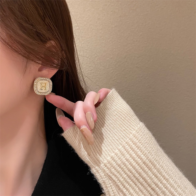 Bông Tai Mạ Bạc 925 Đính Kim Cương Giả Sang Trọng Hợp Thời Trang