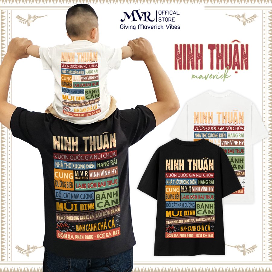 Áo thun Ninh Thuận - phông unisex nam nữ vải cotton mát ao cặp lớp nhóm gia đình Ninh Thuan fact UNDER MVR BB4129