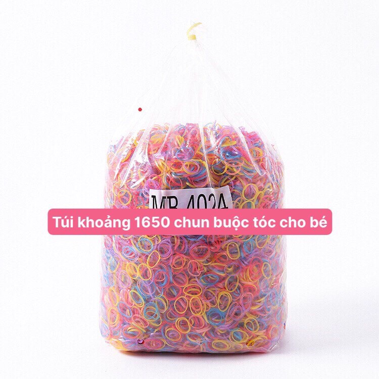 Túi khoảng 1600 cái chun buộc tóc hàng cao su nguyên chất
