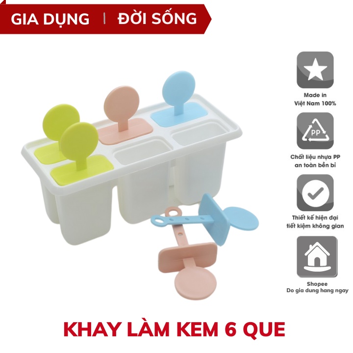 Khay làm kem Việt Nhật Khay làm kem que bằng nhựa ABS An toàn với sức khỏe (MS:5617)