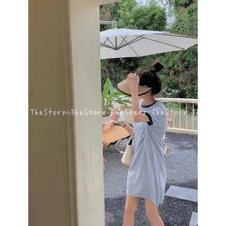 Đầm thun cổ polo [STORY] D1054 (ảnh thật)