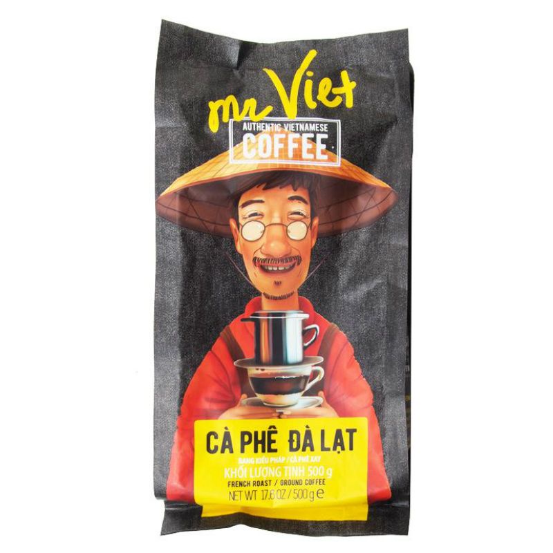 Cà Phê Mr Việt Đà Lạt 500G - Mr Viet Cafe Dalat Ground Coffee 500gr Bag