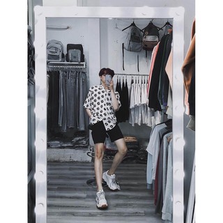 Áo Sợ Mi Lụa Tay Ngắn Nam Nữ Hoa Cúc Unisex