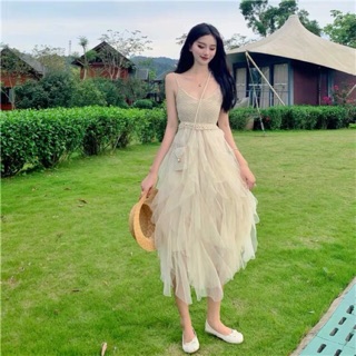 Đầm dây len tiểu thư có sẵn