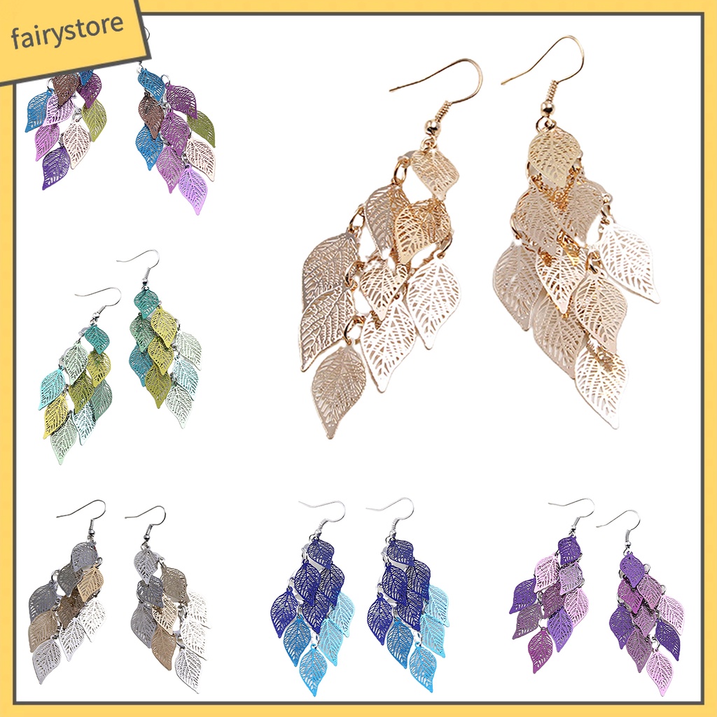 1 Đôi Bông Tai Hình Chiếc Lá Sáng Tạo Dành Cho Nữ