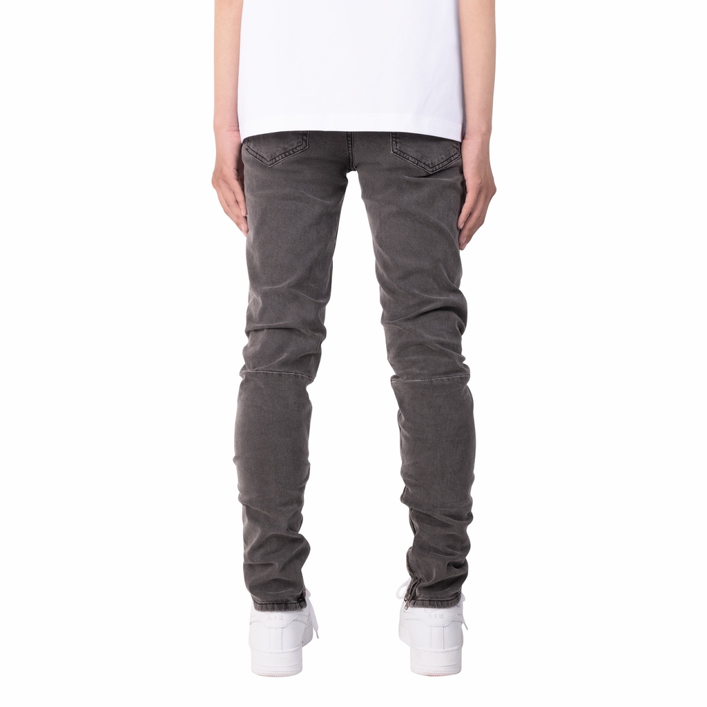 Quần Skinny Jeans Nam FNOS Streetwear Màu Xám Trơn Có Zip Z1 - Local Brand Chính Hãng