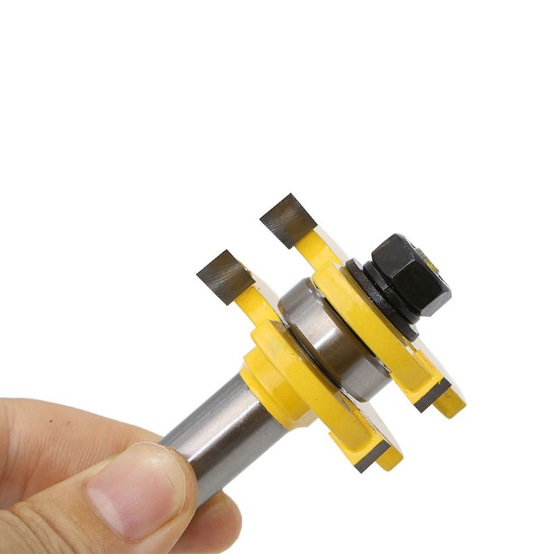 Bộ 2 mũi phay gỗ 3 răng ghép mộng âm dương cốt 12.7mm