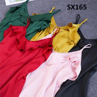 Váy ngủ sexy đắp bèo phi lụa cao cấp SX165 - đầm ngủ sexy lụa - ( HÀNG CAO CẤP)