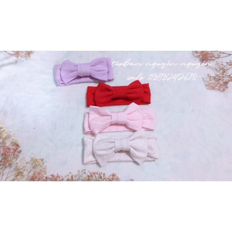 Băng đô cho bé gái: set nơ 4 màu