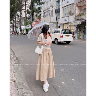 CHÂN VÁY JEAN MỀM XOÈ DÀI
