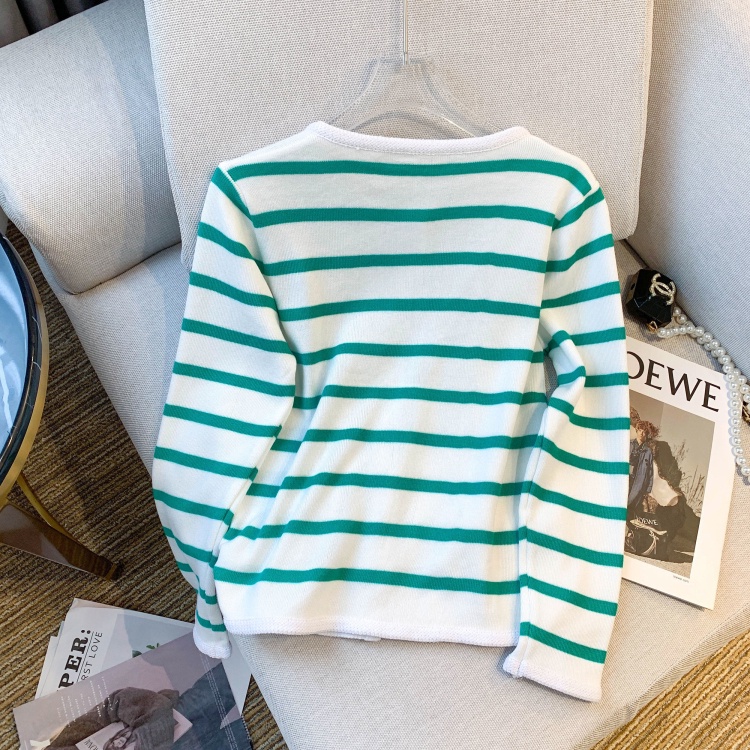 Áo Khoác cardigan Họa Tiết Kẻ Sọc Màu Sắc Thời Trang Mùa Thu Cho Nữ