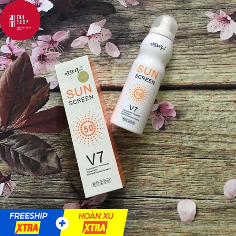 Xịt Chống Nắng V7, Trắng Da Chống Mồ Hôi