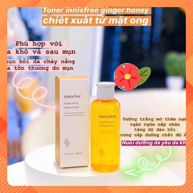 SALE DATE 9/2022- NƯỚC HOA HỒNG INNISFREE GINGER HONEY AMPOULE SKIN