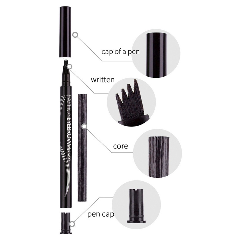 Bút Kẻ Lông Mày Dạng Phẩy Sợi Chống Nước Chống Nhòe 6 Màu Sắc Lựa Chọn