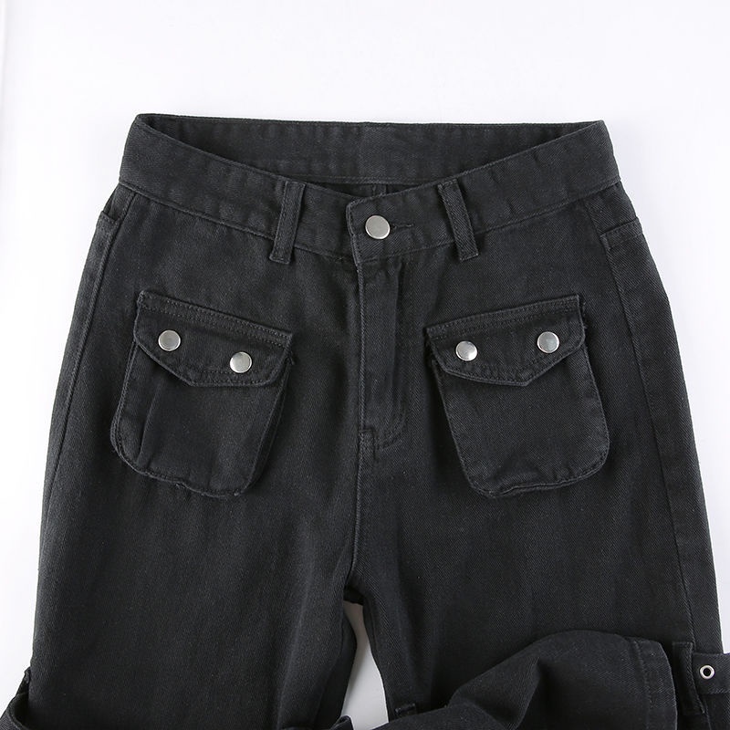 Quần jeans phong cách đường phố cá tính thời trang Nhật Bản cho nữ